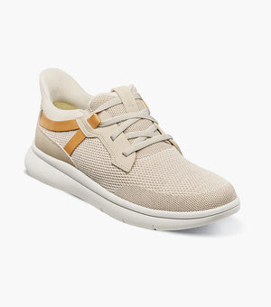 Fleet Knit Elastic Lace Slip On Sneaker