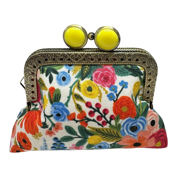 Kiki & Syds Mini Clutch Coin Purse Petite Garden Party Cream