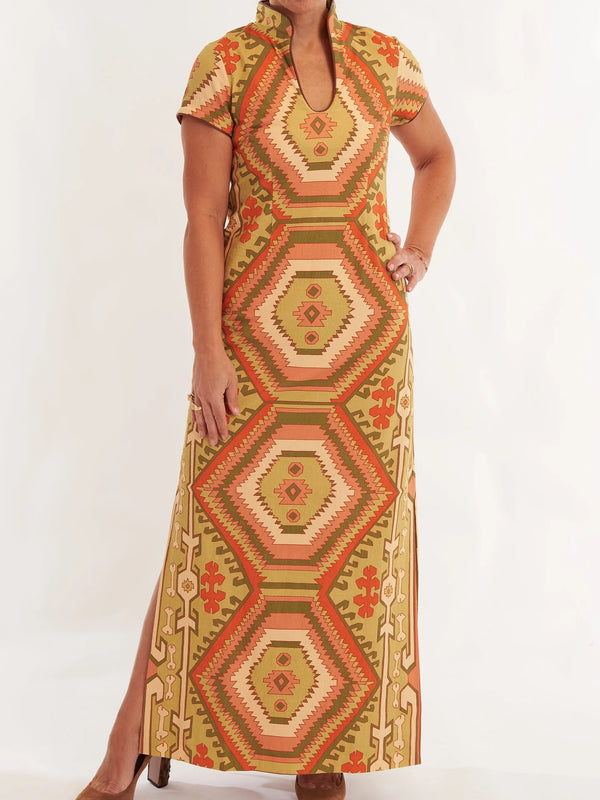 CK Bradley Tarpon Dress in Kilim Squash