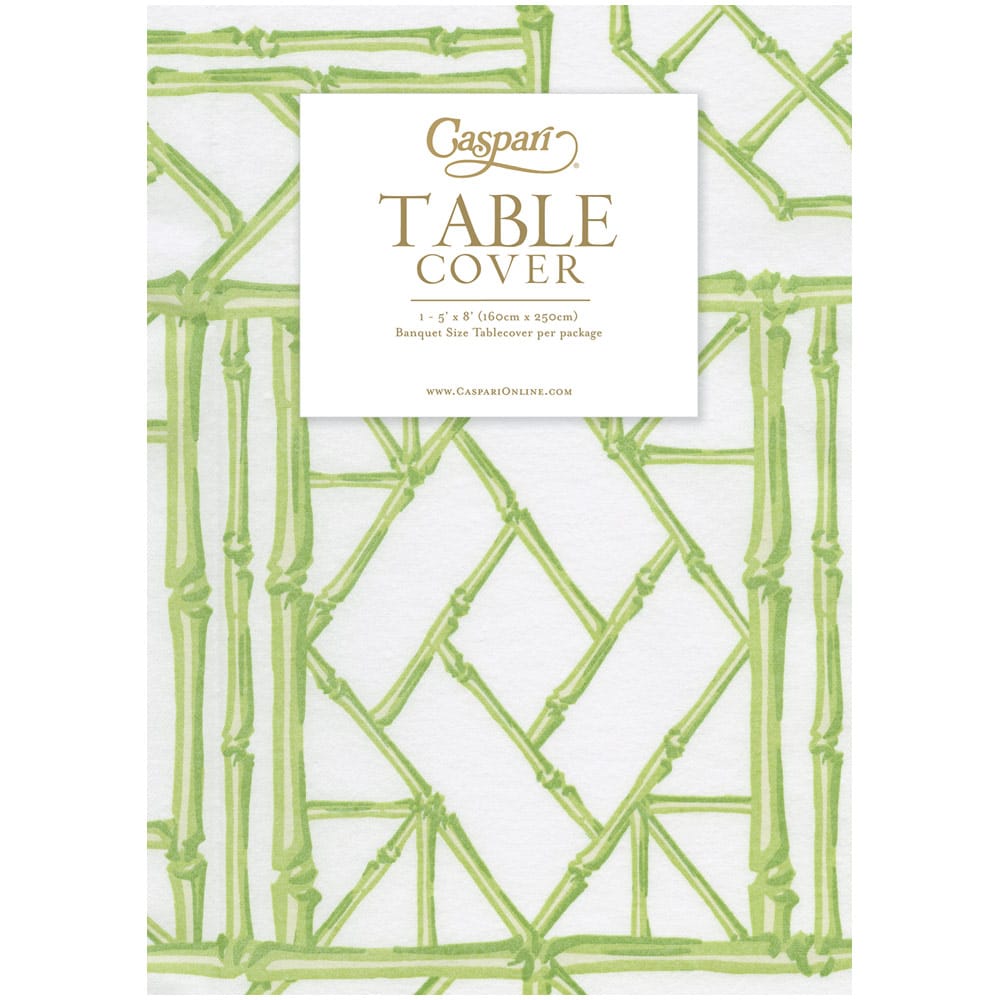 Bamboo Screen Moss Green Paper Linen Tablecover