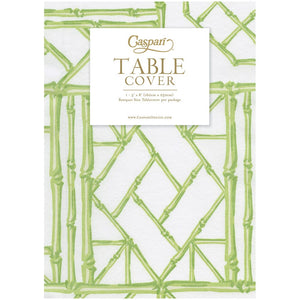 Bamboo Screen Moss Green Paper Linen Tablecover