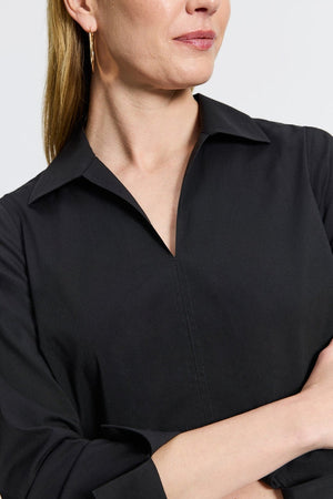 Foxcroft Agnes Long Sleeve Popover Top