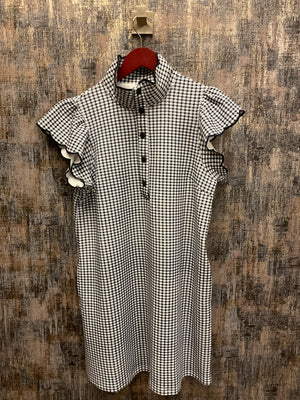 Stretch Gingham Mini Dress