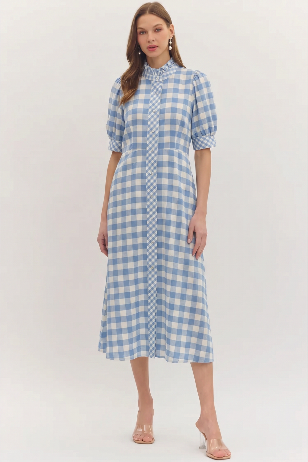 Gingham Midi Dress