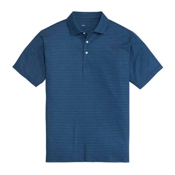 Atlantic Stripe Performance Polo - Ensign Blue