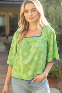 Texture Floral Bohemian Top