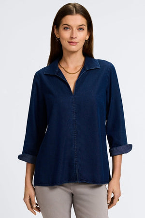 Foxcroft Agnes 3/4 Sleeve Popover Top