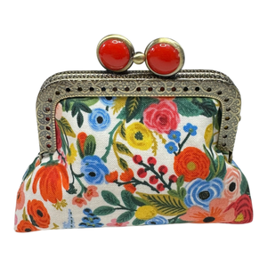 Kiki & Syds Mini Clutch Coin Purse Petite Garden Party Cream