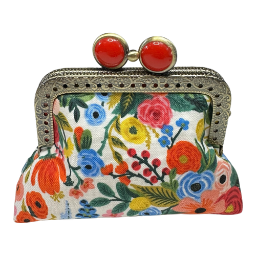 Kiki & Syds Mini Clutch Coin Purse Petite Garden Party Cream