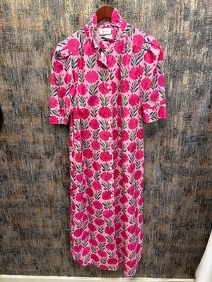 Nina Frolicking Daisies Midi Shirt Dress