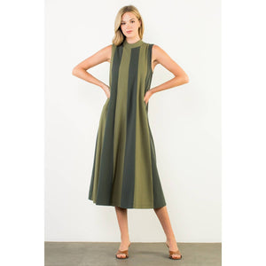 Sleeveless Colorblock Maxi Dress