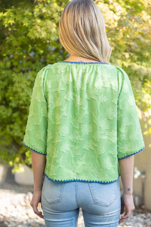 Texture Floral Bohemian Top