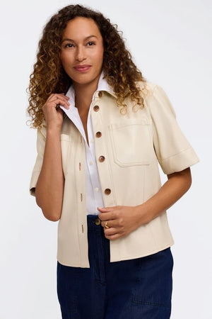 Foxcroft Dina Knit-Woven Sleeveless Layering Shirt