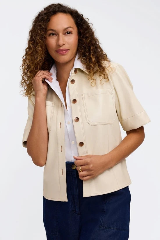 Foxcroft Dina Knit-Woven Sleeveless Layering Shirt