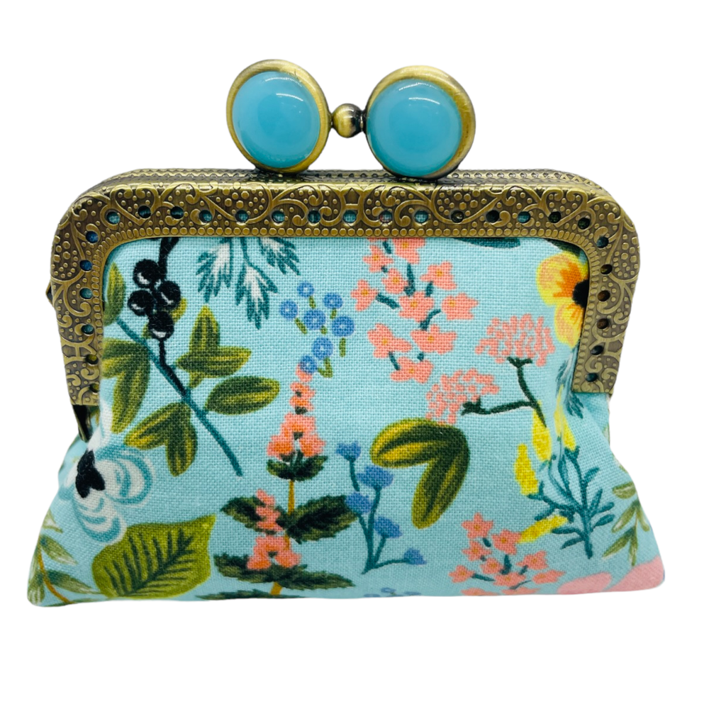 Kiki & Syds Mini Clutch Coin Purse - Herb Garden in Mint