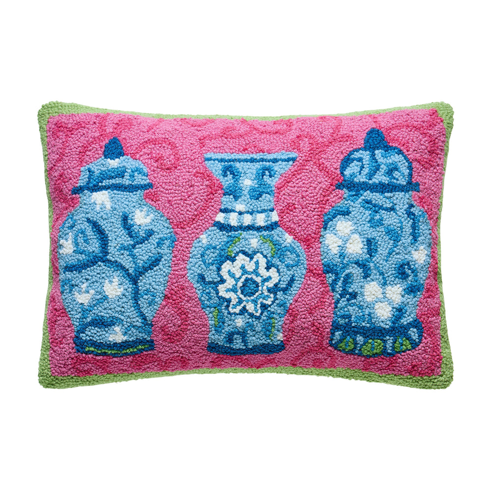 Chinoiserie Jars Trio Hook Pillow