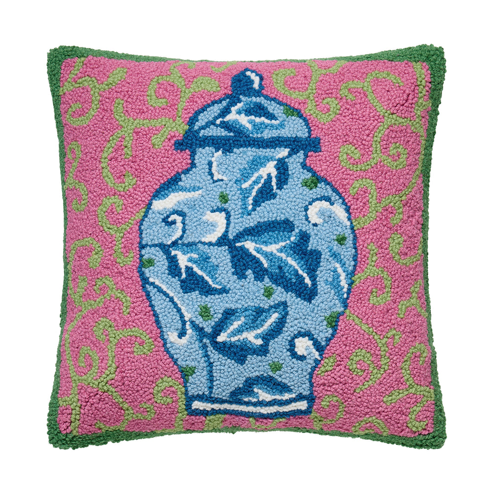 Bright Chinoiserie Jar Hook Pillow
