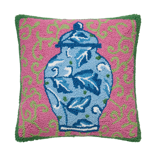Bright Chinoiserie Jar Hook Pillow