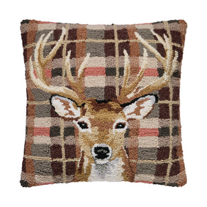 Deer Tartan Hook Pillow Poly Filled