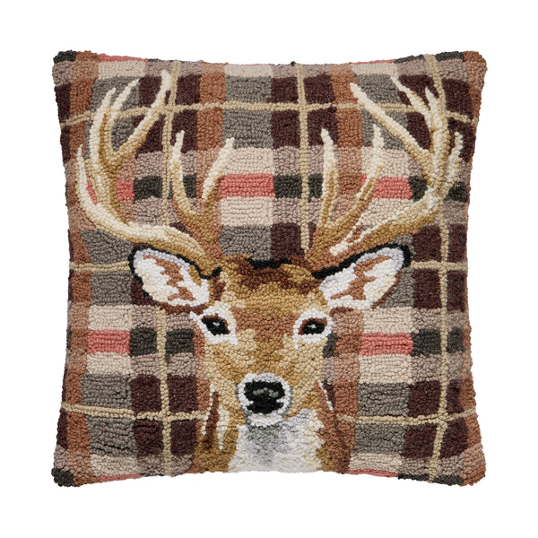 Deer Tartan Hook Pillow Poly Filled