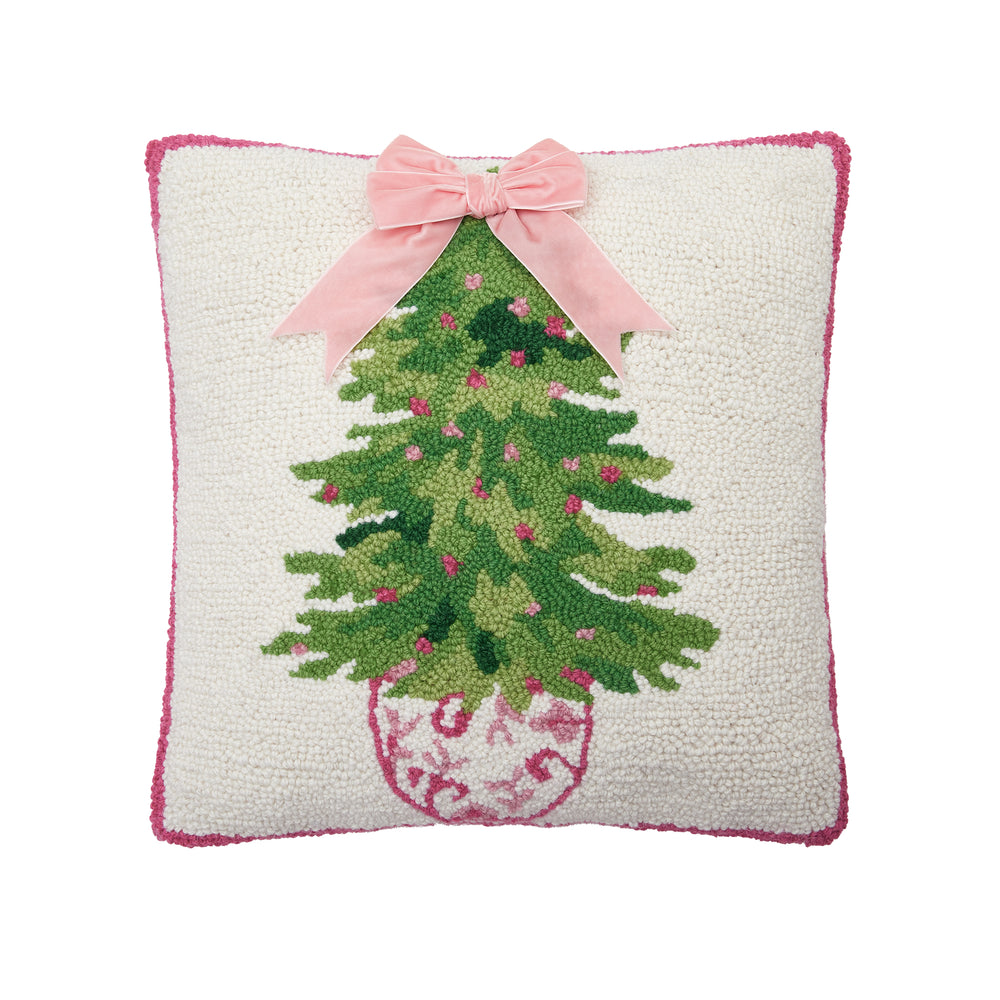Chinoiserie Ribbon Tree Hook Pillow Poly Filled