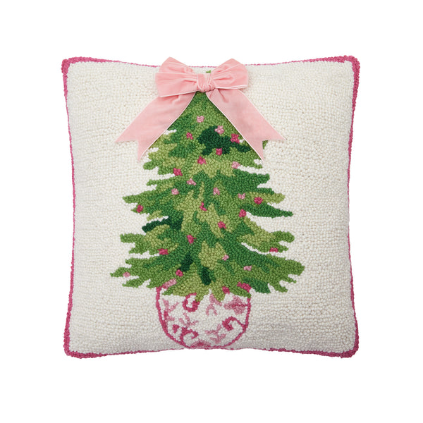 Chinoiserie Ribbon Tree Hook Pillow Poly Filled