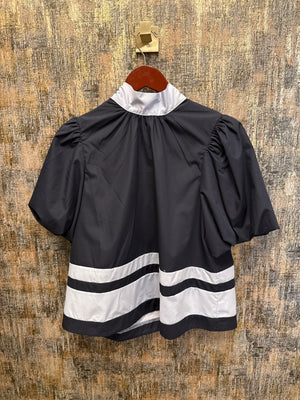 Navy Neck Tie Top