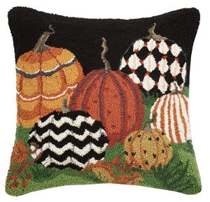 Painted Pumpkins Hook Pillow  Poly Filled