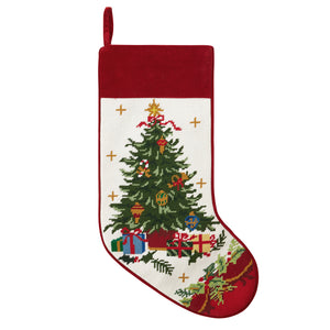 Tree W/Presents Embroidered Needlepoint Stocking