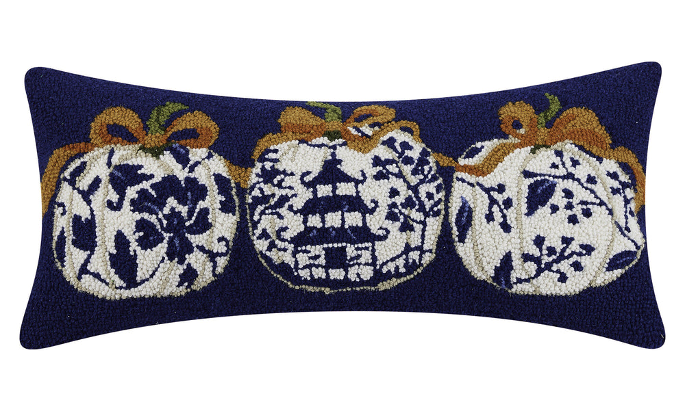 Chinoiserie Pumpkin Hook Pillow Poly Filled