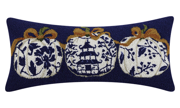 Chinoiserie Pumpkin Hook Pillow Poly Filled