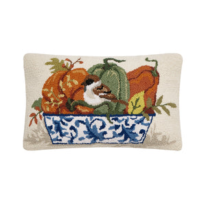Fall Chinoiserie Pumpkins Hook Pillow Poly Filled