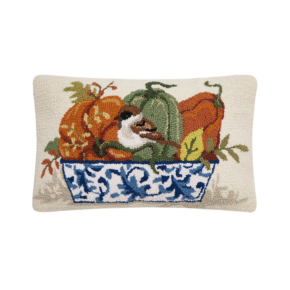 Fall Chinoiserie Pumpkins Hook Pillow Poly Filled