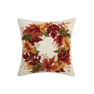 Fall Wreath Hook Pillow Poly Filled