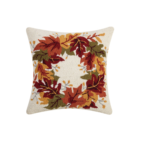 Fall Wreath Hook Pillow Poly Filled