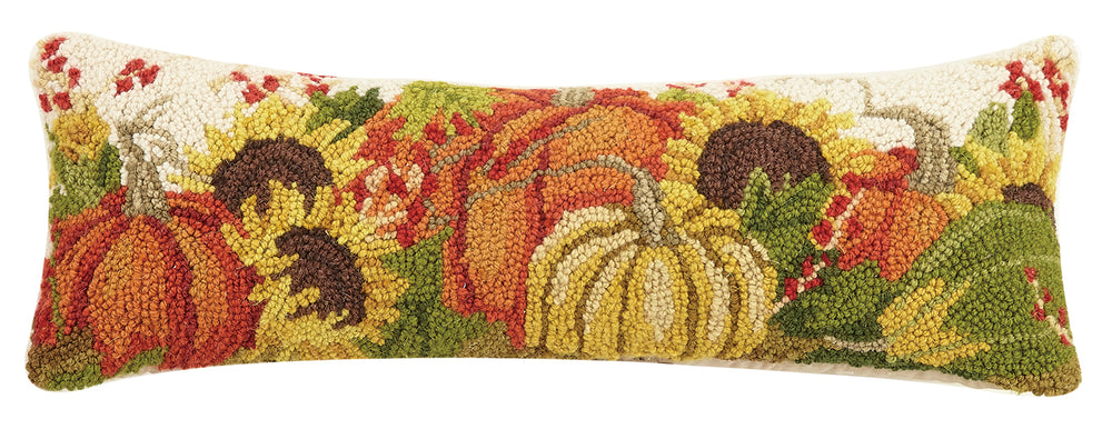 Pumpkins Cream Hook Pillow Poly Filled