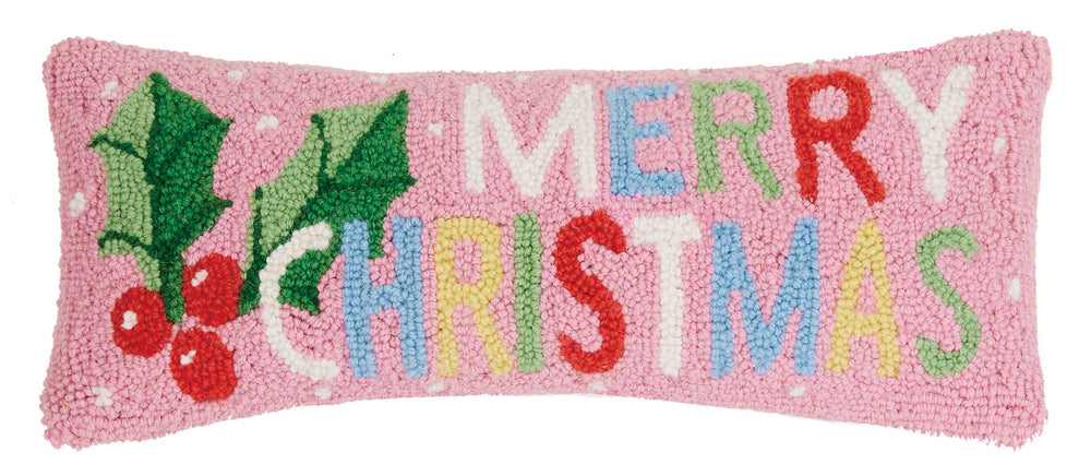 Merry Christmas Hook Pillow Poly Filled