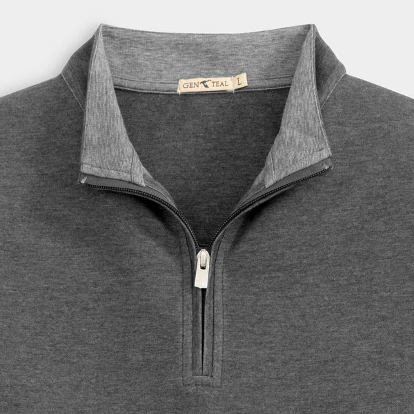 Charcoal Cotton/Modal Quarter-Zip