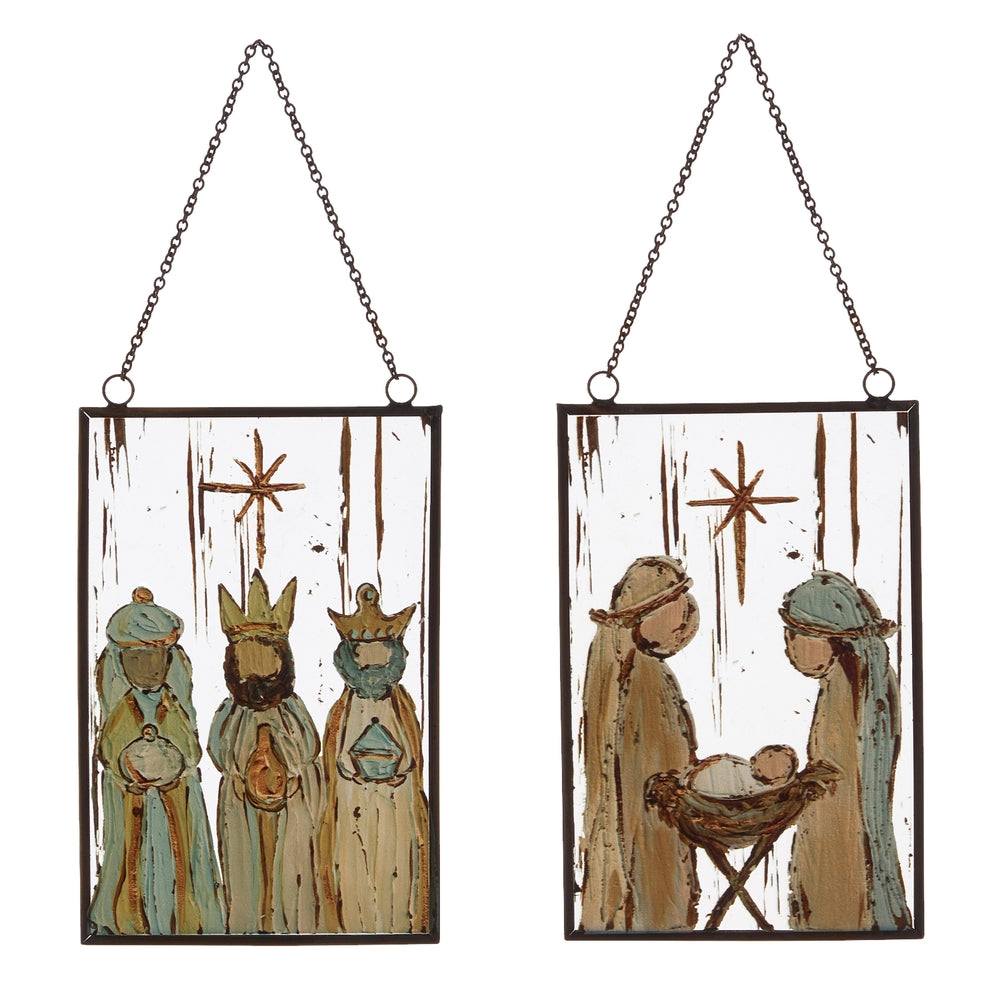 Glass Nativity Ornament