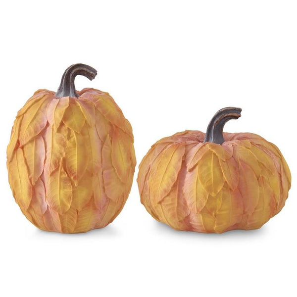 Resin Layered Orange Leaves Pumpkin