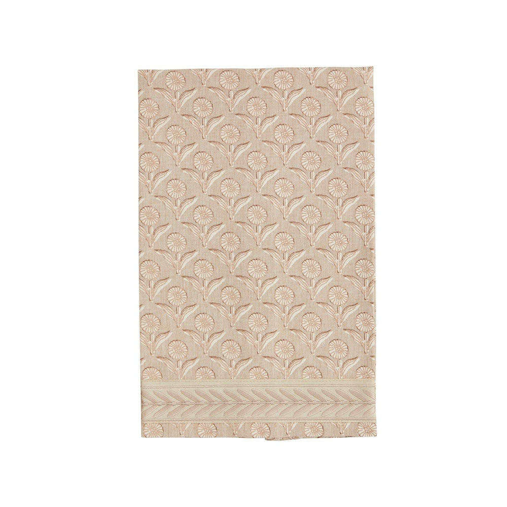 Daisy Block Print Ribbon Towel