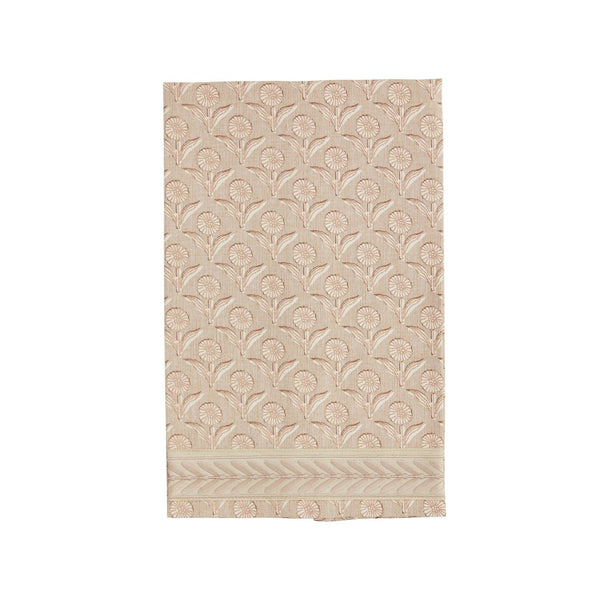 Daisy Block Print Ribbon Towel