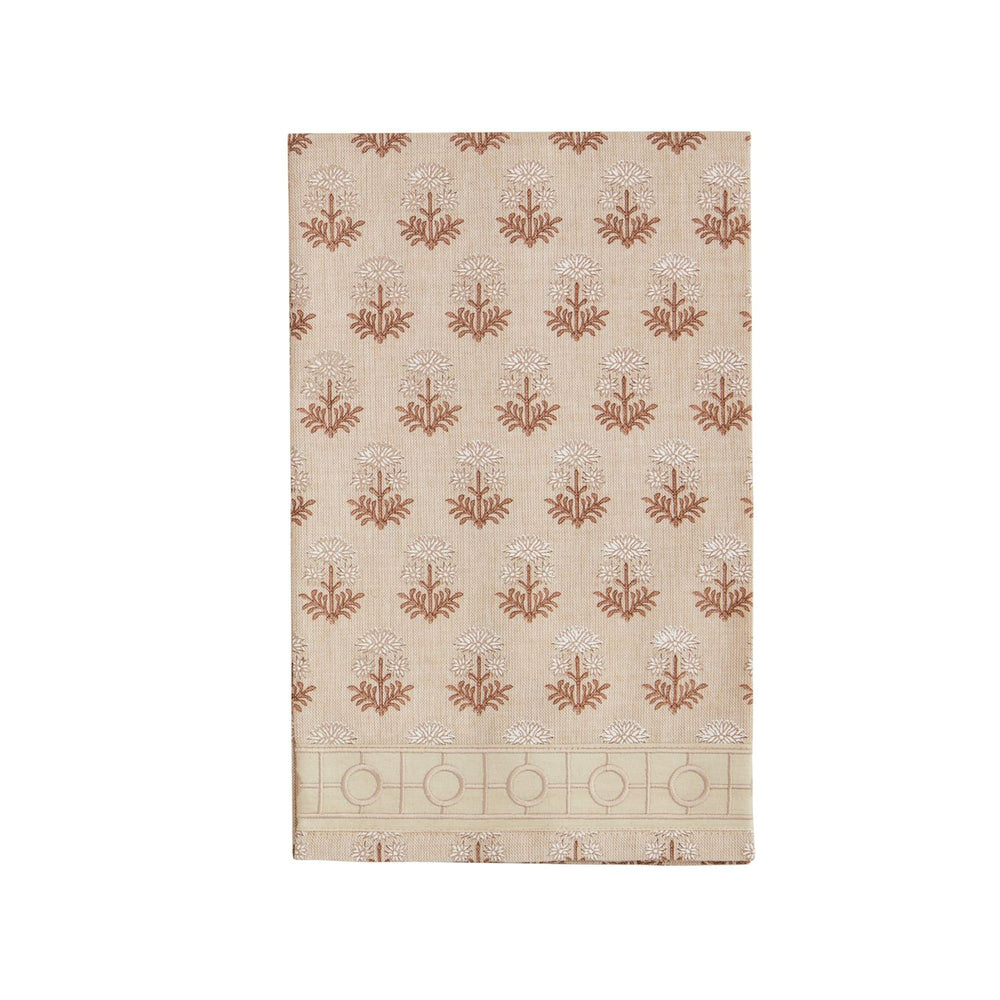 Stem Block Print Ribbon Towel