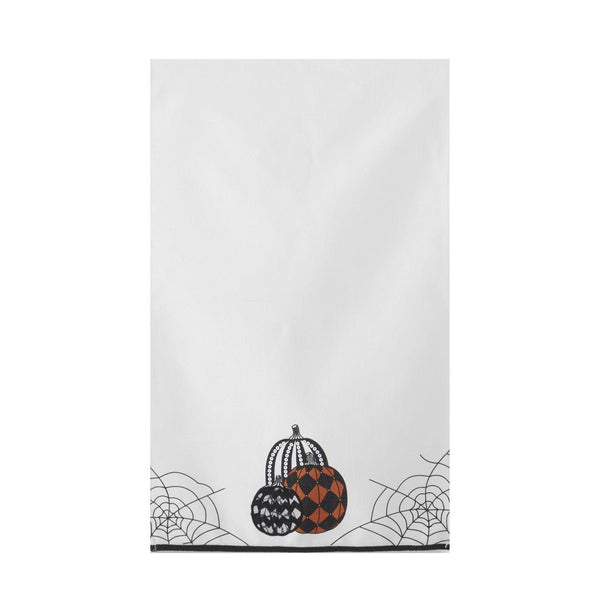 White Halloween Pumpkin Hand Towel