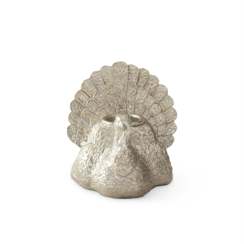 Antiqued Silver Turkey Taper Candleholder
