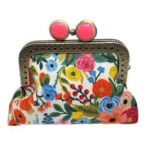 Kiki & Syds Mini Clutch Coin Purse Petite Garden Party Cream