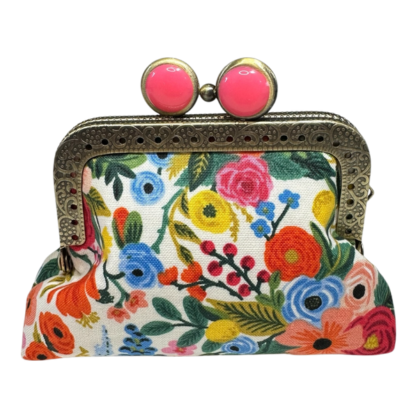 Kiki & Syds Mini Clutch Coin Purse Petite Garden Party Cream