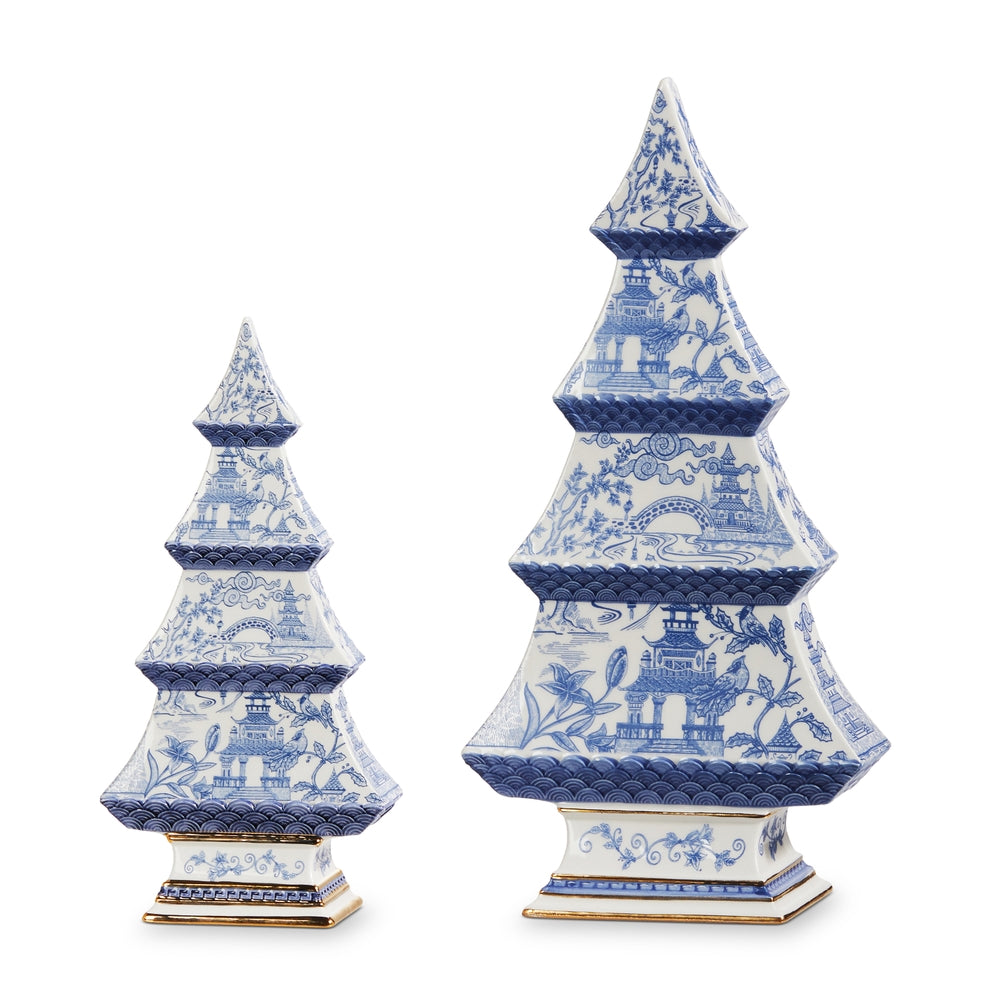 4-Tier Blue Chinoiserie Tree