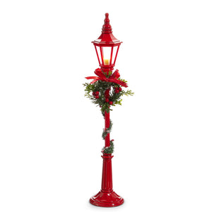18.5" Lighted Red Lamp Post
