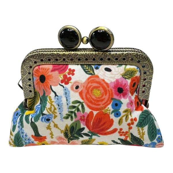 Kiki & Syds Mini Clutch Coin Purse Petite Garden Party Cream